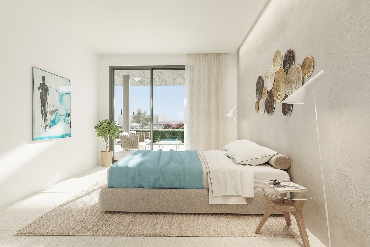 Luxus-Neubau-Apartment in Sa Rápita mit Dachterrasse mit Meerblick, Salzwasserpool, Sauna & Gym